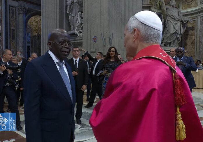 Photo of Tinubu and Pope Leo