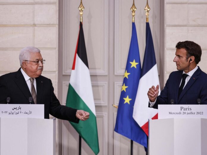 Mahmud Abbas and Macron