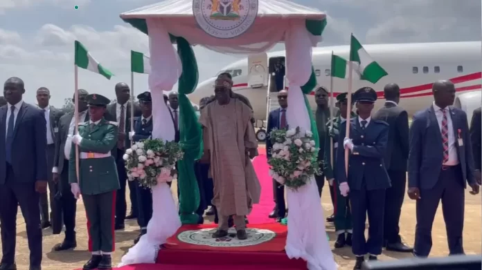 President Tinubu Arrives Kaduna