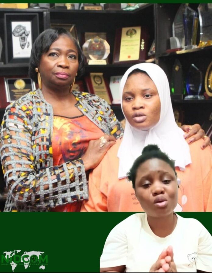 Nigerian returnee from Libya, Mercy Oluwagbenga, in Abuja after her rescue, speaking about her ordeal.