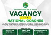 Badminton Federation of Nigeria Opens Applications for National Coaches